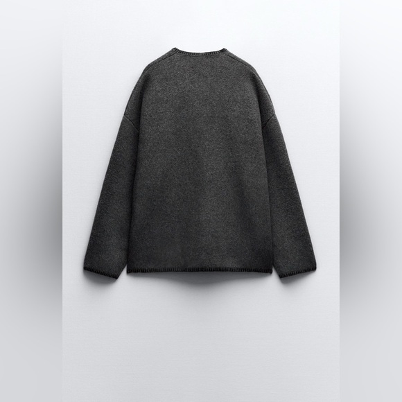 Zara Studio Oversized Grey Pocket Sweater – Size M brand new no tag - Picture 2 of 16